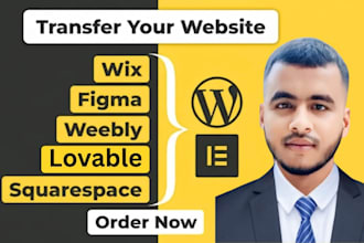 convert or clone squarespace, webflow, lovable, figma, wix to wordpress website