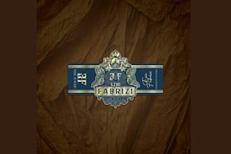 vintage luxury cigar brand logo design