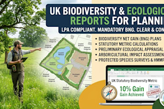 prepare professional biodiversity reports for UK planning applications