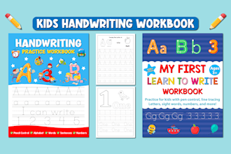 do kids activity book cover design kids letters and numbers tracing book for KDP