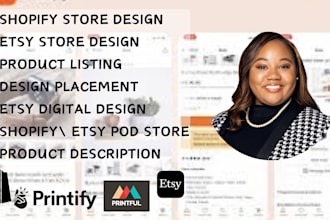 setup shopify etsy print on demand store, etsy digital product shop, etsy sales
