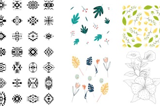 create unique seamless patterns geometric and floral designs for textiles