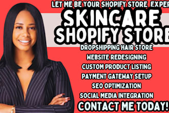 design skincare shopify store beauty and skincare shopify store skincare websit
