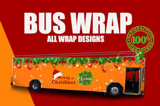 design  holydays bus wrap,racing car, truck, van, bus,  bike,boat,cargo bike