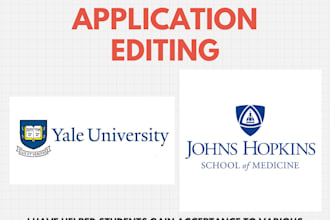 revise college and med school essays as a yale grad and hopkins med student