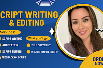 be script writer screenplay movie script scriptwriting tv series feature film