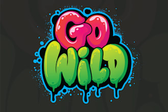 design custom graffiti logo for brand, sticker or t shirt
