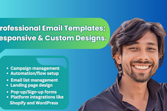design editable mailchimp, klaviyo email newsletter template