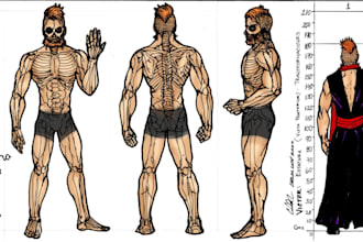 do characters design and model sheets for you