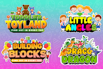 design kids, childcare, daycare, baby shop and school logo