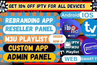 rebrand tivimate iptv app ibo player xciptv  smarters nextv stb with admin panel