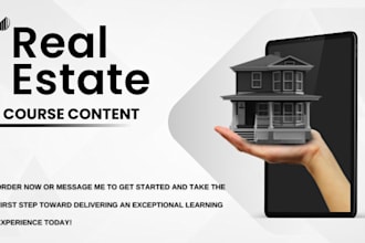 create real estate course content, real estate video course, workbook