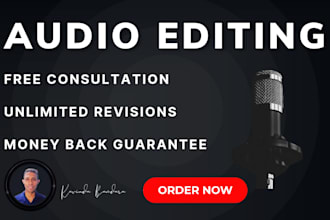 edit, fix, repair, clean, remove noise, mix and master audio