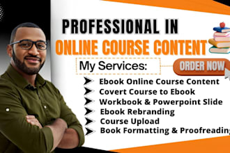 do online course content, course creation, course curriculum, ebook ghostwriter