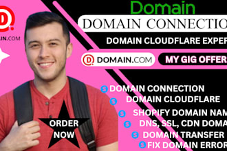 do domain connection, fix or transfer domain cloudflare, ssl, cdn to any website