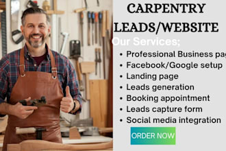 generate carpentry leads handyman leads furniture leads carpentry website