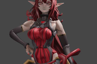 design 3d character, game character in blender rig unreal  and unity engine