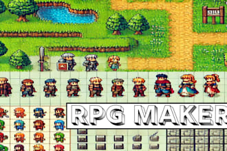 make rpg maker characters for your game with sprite sheets tilesets background