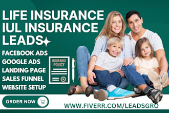 generate life insurance leads iul life insurance landing page insurance website