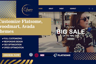 flatsome woocommerce ecommerce website woodmart wordpress website avada online