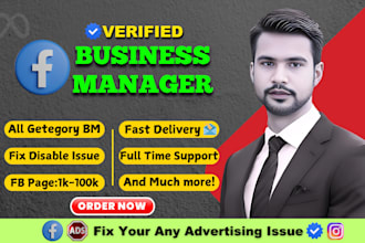 fix and provide facebook business manager with profile or immortal bm