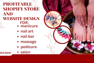 design manicure nail art nail design pedicure makeup shopify store website