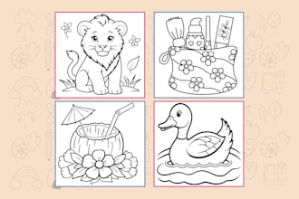 draw custom bold and easy coloring book pages for kids and adults
