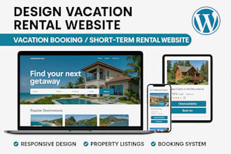 design vacation rental website vacation booking short term rental website