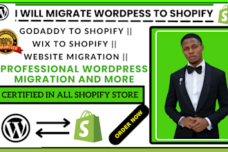 migrate wordpress to shopify migrate wix to shopify migrate godaddy to shopify