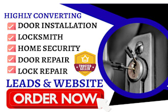 build locksmith website home security garage door repair and generate leads