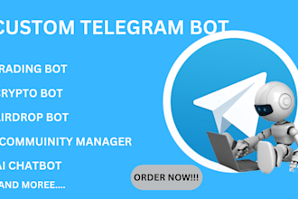 develop telegram bot, telegram trading bot, telegram crypto bot, ai chatbot