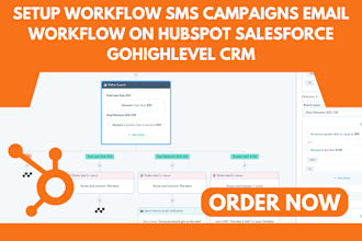 setup workflow sms campaigns email workflow on hubspot gohighlevel salesforce