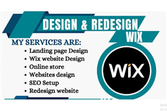 do wix website creation web page website design, landing page design, redesign