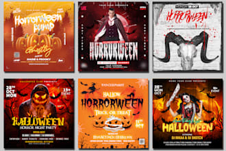 design halloween flyer,brochure,banner in 5 hour
