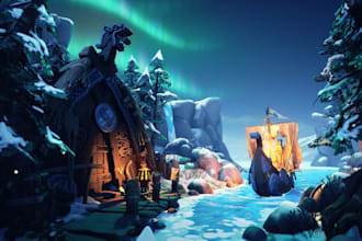 create 3d game environment design in unreal engine and VR game world development