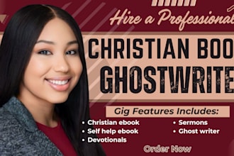 be your ebook ghostwriter,fiction ghostwriter, christian book,kdp ebook writer