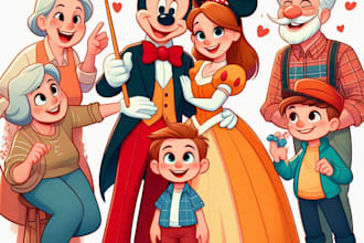 draw you a cartoon portrait in disney cartoon style