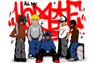 draw character in hip hop style