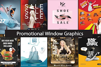 do eye catching storefront,shopfront,promotional window graphics,vinyl stickers