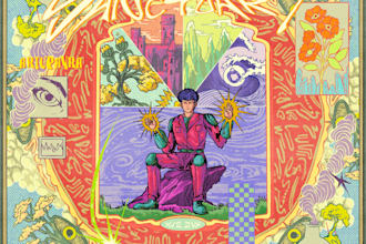 create a unique psychedelic surrealistic illustration for album cover
