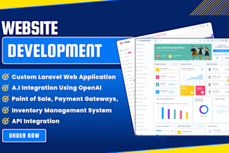 build web based inventory, CRM, pos management system using php laravel