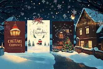 create christmas cards, postcard and gift cards