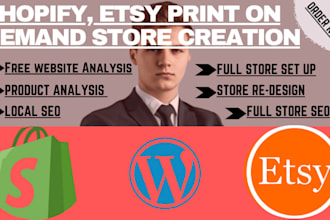 build shopify pod store, optimize etsy SEO for your products