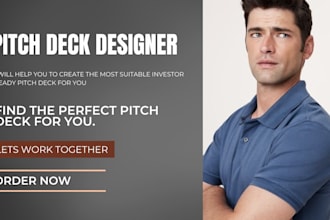 write and design investor pitch deck presentation