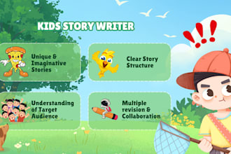 write kids cartoon stories in hindi and english