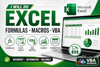 automate excel with vba, macros, formulas and pivot tables