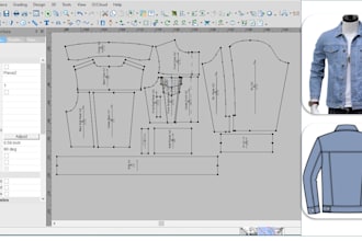 make digital sewing pattern, grading for any garment in PDF
