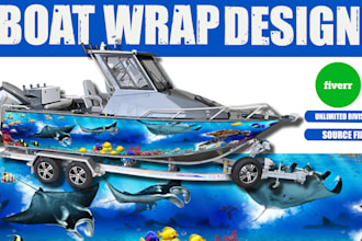 create unique boat wrap designs, surfboard, ship wrap design