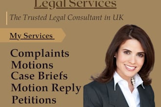 be your lawyer, legal writer for motions, petition, demand letters, legal advice