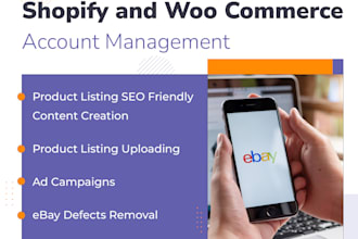 do ebay, etsy, shopify and woocommerce product listing and account management